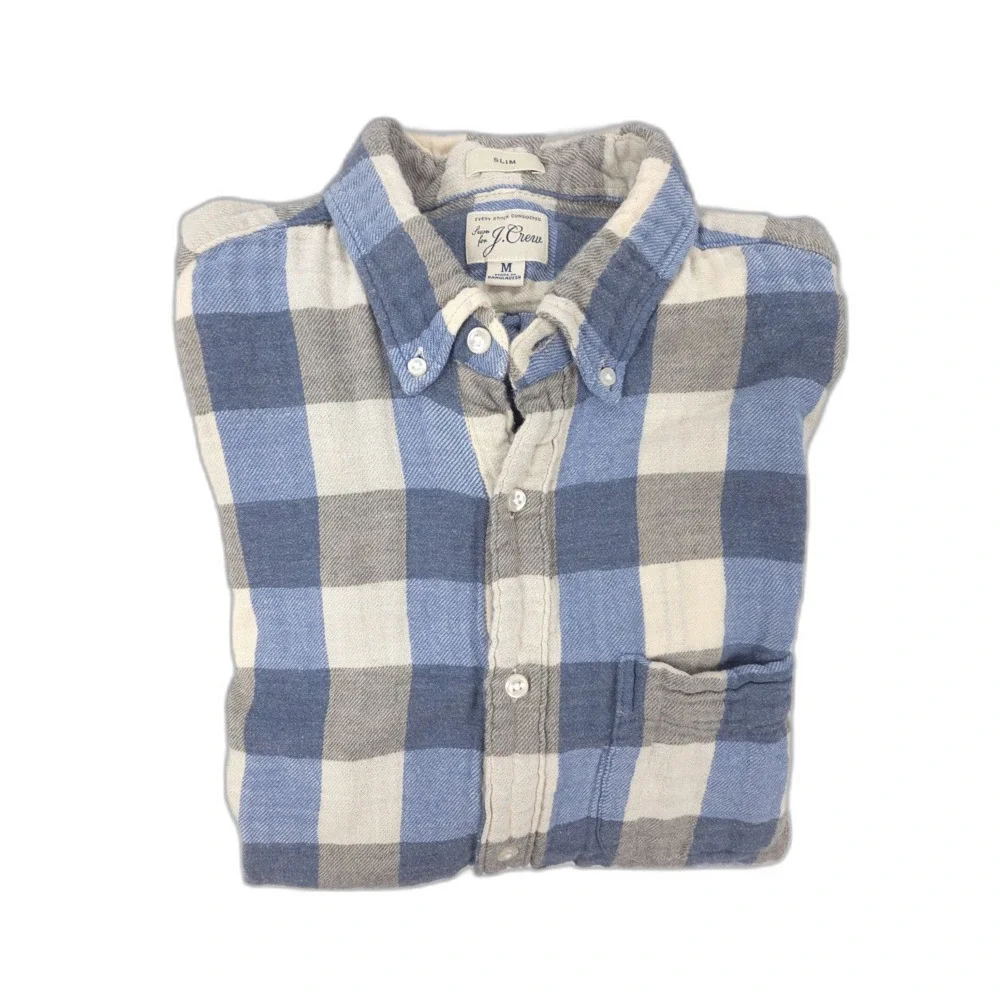 J CREW Slim Double Layered Shirt Jacket Flannel Old Money Western Casual Plaid